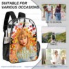 Custom Taylor Swift Clear Backpack. Personalized Name Transparent Bag for Swifties, Lover Eras Tour Concert Approved Vinyl Backpack, Gold Lettering & Hearts Design