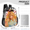 Custom Taylor Swift Clear Backpack. Personalized Name Transparent Bag for Swifties, Lover Eras Tour Concert Approved Vinyl Backpack, Gold Lettering & Hearts Design
