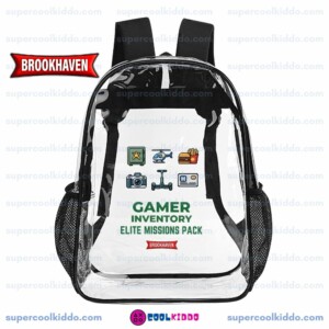 Roblox Brookhaven Clear Backpack, Gamer Inventory Elite Missions Pack Transparent School Bag, Durable PVC Heavy Duty Bookbag for Kids and Teens Cool Kiddo Roblox Brookhaven Clear Backpack, Gamer Inventory Elite Missions Pack Transparent School Bag, Durable PVC Heavy Duty Bookbag for Kids and Teens