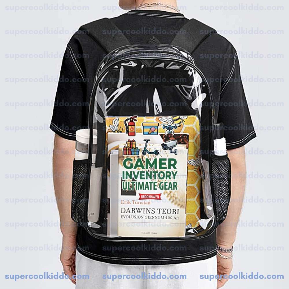 Roblox Brookhaven Clear Backpack, Gamer Inventory Ultimate Gear Transparent School Bag, Durable PVC Heavy Duty Bookbag for Kids and Teens