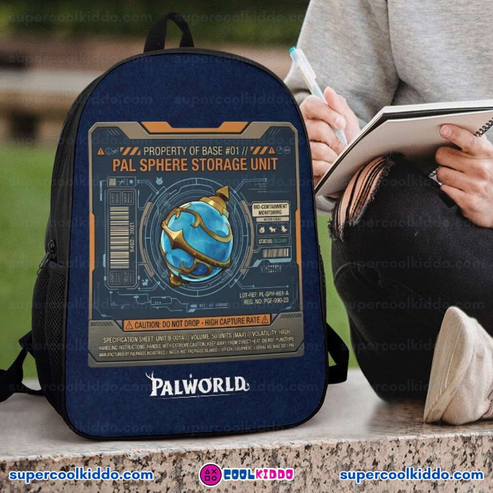 Palworld Pal Sphere Storage Unit Gamer Backpack, Game-Inspired School Daypack