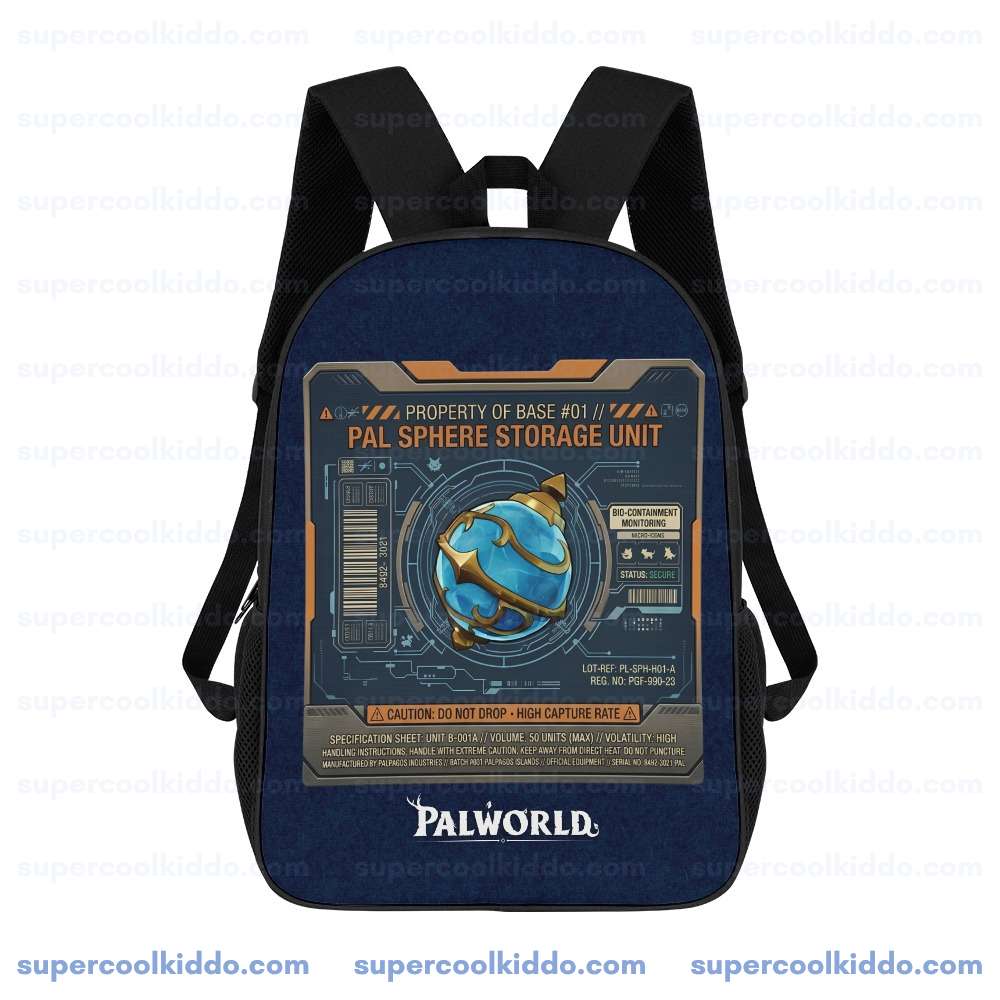 Palworld Pal Sphere Storage Unit Gamer Backpack, Game-Inspired School Daypack