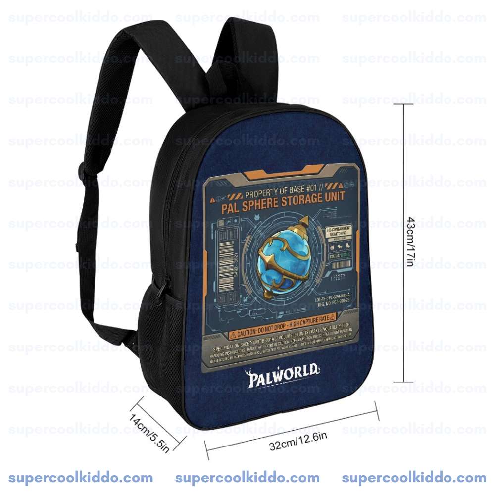 Palworld Pal Sphere Storage Unit Gamer Backpack, Game-Inspired School Daypack