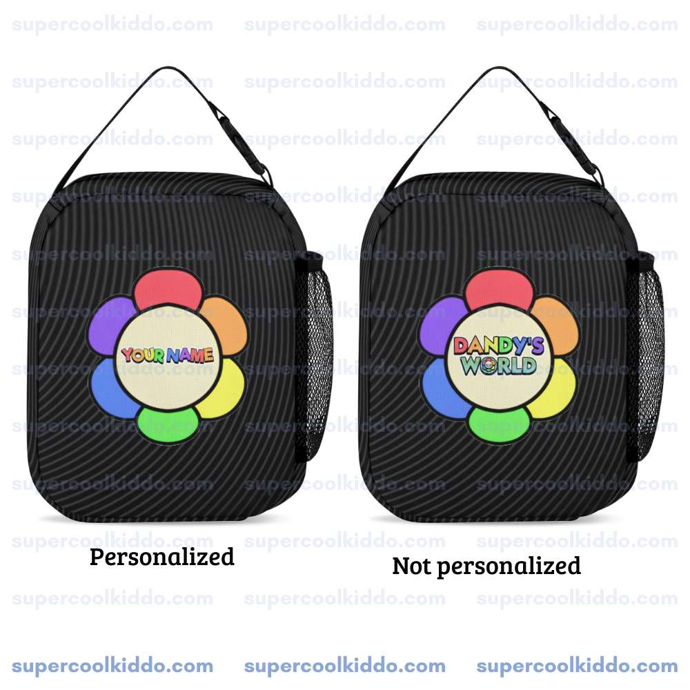 Personalized Black Dandys World Roblox Toons 3 Piece Backpack Set, Ergonomic Kids School Bag, Insulated Lunch Box and Pencil Case Bundle