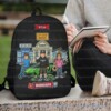 Personalized Brookhaven, Bank Robbery, Backpack, Custom Name Gamer School Bag with City Heist Graphic, 17 Inch Heavy Duty Gaming Bookbag