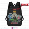 Personalized Brookhaven, Bank Robbery, Backpack, Custom Name Gamer School Bag with City Heist Graphic, 17 Inch Heavy Duty Gaming Bookbag