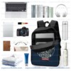 Gamer School Backpack, Brookhaven Citizen Vintage Crest Blue Bookbag, 17 Inch Heavy Duty Polyester Gaming Travel Pack