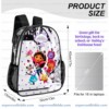 Personalized Gabbys Dollhouse Clear Backpack, Custom Name Magical Cat Cartoon Transparent School Bag, Durable PVC Heavy Duty Bookbag for Girls