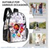 Personalized Gabbys Dollhouse Clear Backpack, Custom Name Magical Cat Cartoon Transparent School Bag, Durable PVC Heavy Duty Bookbag for Girls