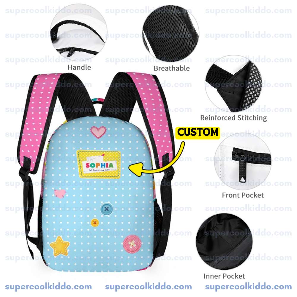 Personalized Lalaloopsy 3-Piece Backpack Set – Ergonomic Kids School Bag, Insulated Lunch Box & Pencil Case Bundle