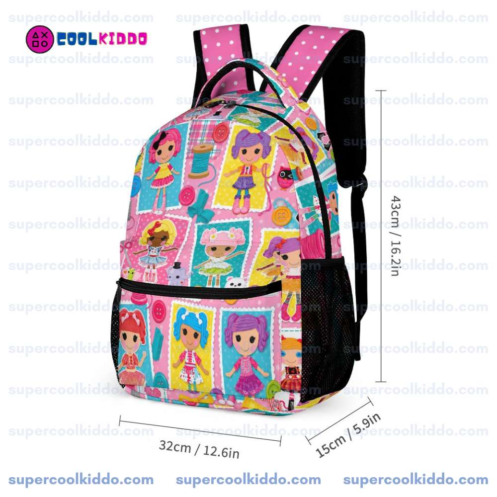 Personalized Lalaloopsy 3-Piece Backpack Set – Ergonomic Kids School Bag, Insulated Lunch Box & Pencil Case Bundle