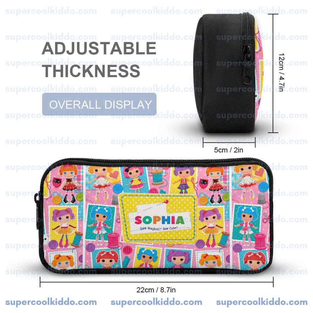 Personalized Lalaloopsy 3-Piece Backpack Set – Ergonomic Kids School Bag, Insulated Lunch Box & Pencil Case Bundle
