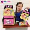 Personalized Lalaloopsy 3-Piece Backpack Set – Custom Name Polka Dot School Bag, Lunch Box & Pencil Case