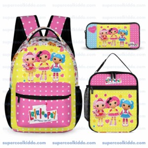 Personalized Lalaloopsy 3-Piece Backpack Set – Custom Name Polka Dot School Bag, Lunch Box & Pencil Case Cool Kiddo Personalized Lalaloopsy 3-Piece Backpack Set – Custom Name Polka Dot School Bag, Lunch Box & Pencil Case