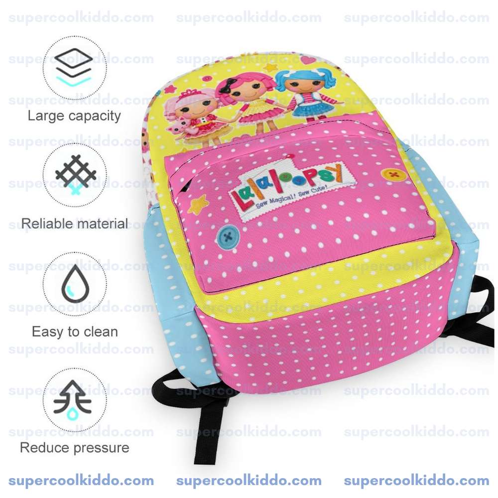 Personalized Lalaloopsy Hearts & Polka Dots Backpack - Custom Name Premium Oxford School Bag
