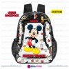 Custom Name Mickey Mouse Transparent Backpack, Waterproof Clear Vinyl School Bag with Yellow Shoes Red Shorts Graphics, Heavy Duty Personalized Kids Daypack