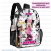Personalized Minnie Mouse Clear Backpack, Custom Name Pink Bows Polka Dot Transparent School Bag, Durable PVC Heavy Duty Bookbag for Girls