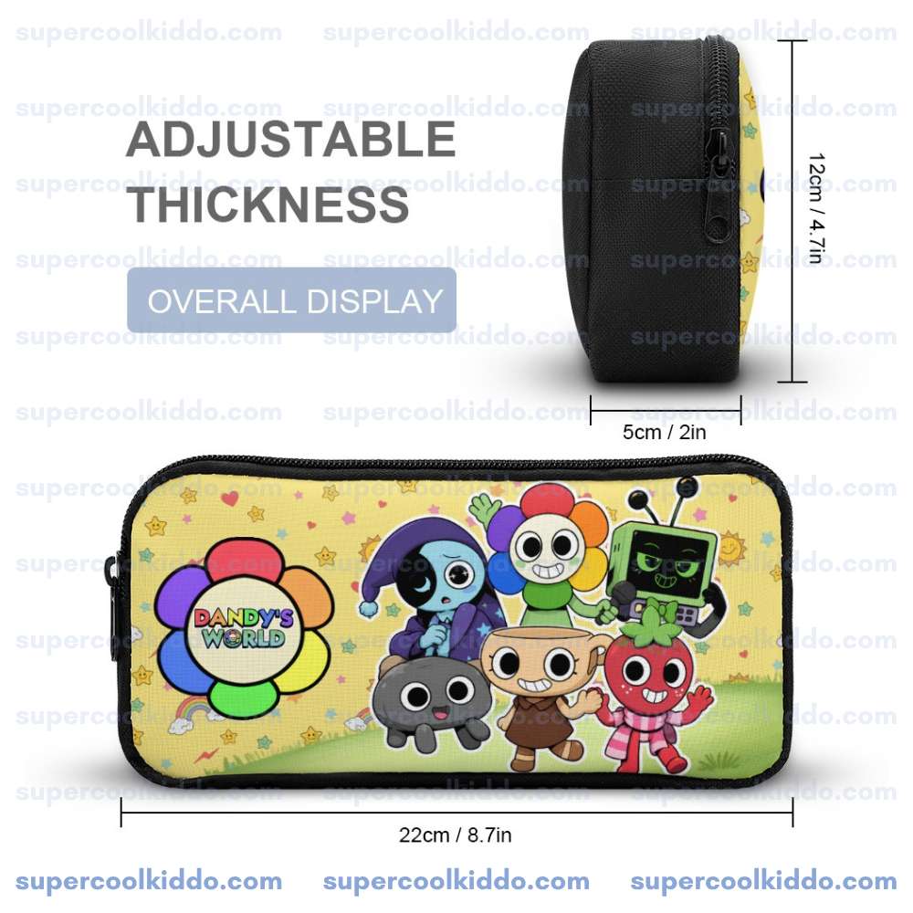 Personalized Pastel Yellow Dandys World Roblox Toons 3 Piece Backpack Set, Ergonomic Kids School Bag, Insulated Lunch Box and Pencil Case Bundle