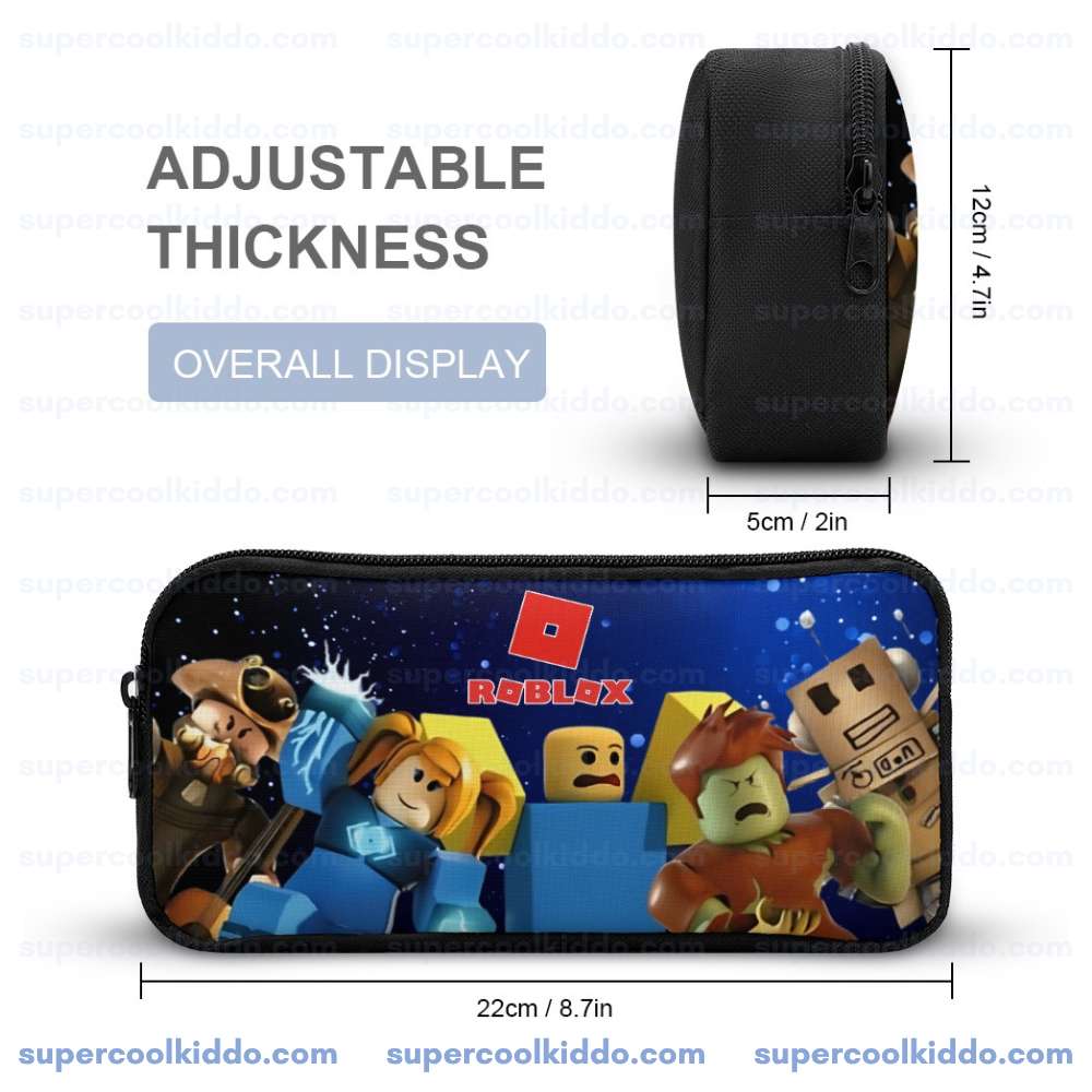 Personalized Roblox Galaxy Blue 3 Piece Backpack Set, Ergonomic Kids School Bag, Insulated Lunch Box and Pencil Case Bundle