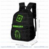 Personalized Roblox Neon Green and Black 3 Piece Backpack Set. Ergonomic Kids School Bag, Insulated Lunch Box and Pencil Case Bundle.