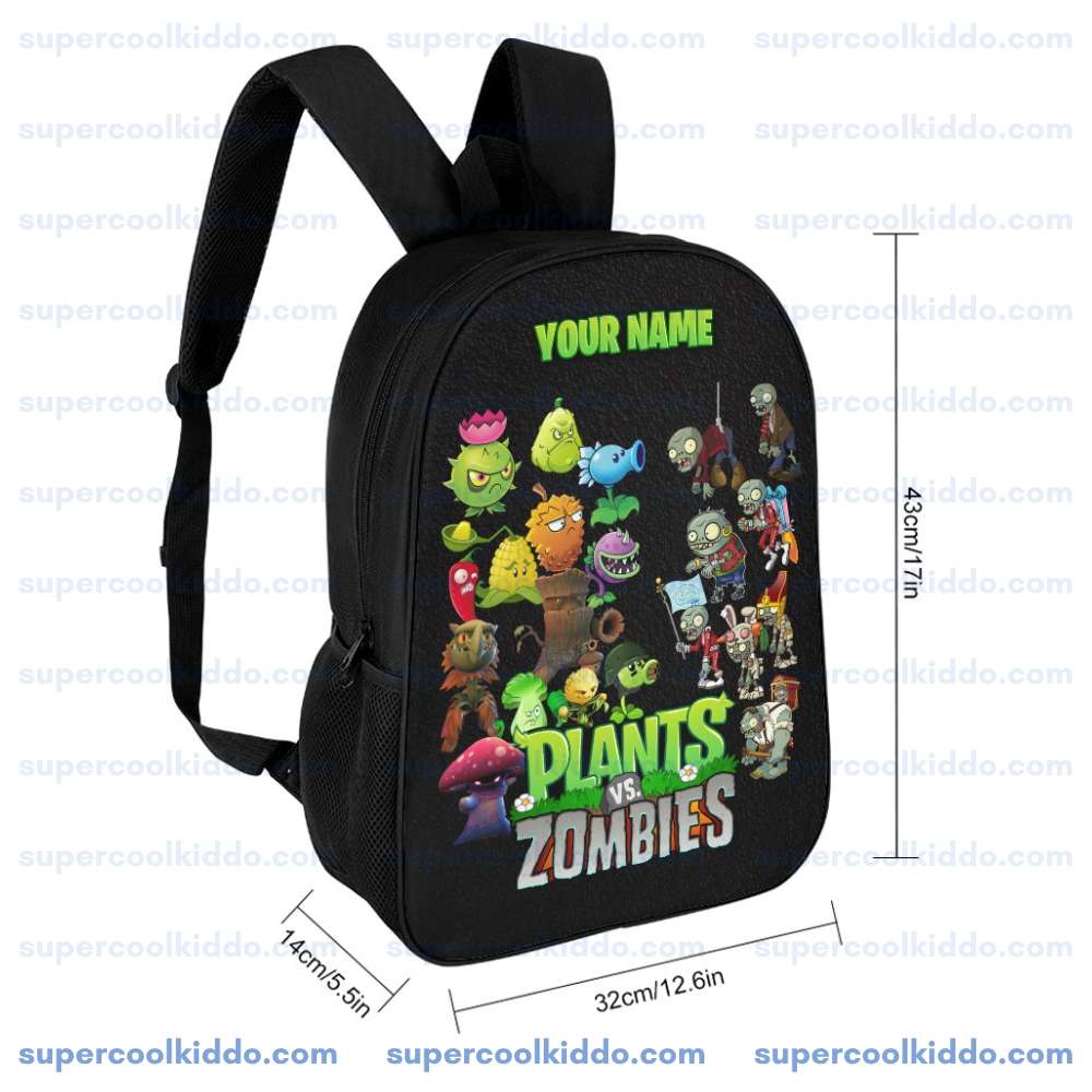 Plants vs Zombies - Personalized Kids Gaming Backpack - Durable School Daypack & Travel Laptop Bag