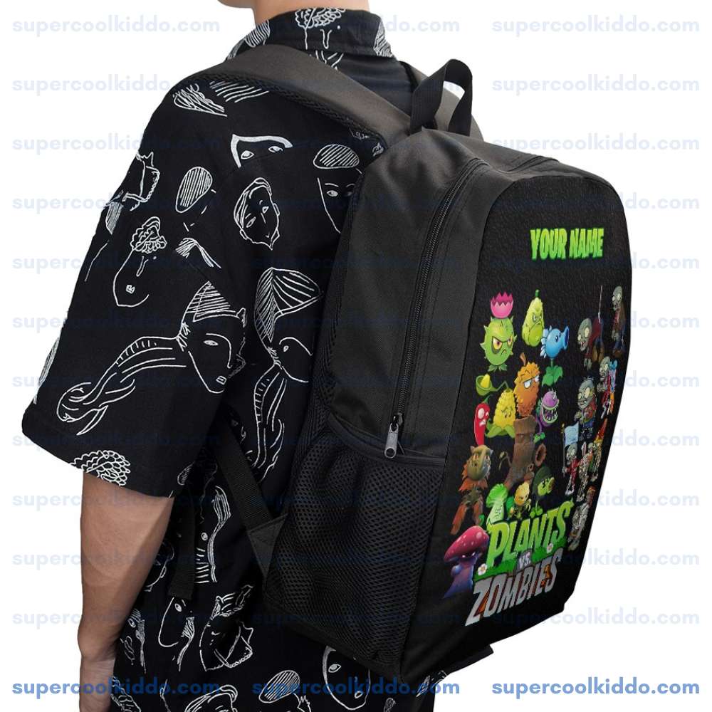 Plants vs Zombies - Personalized Kids Gaming Backpack - Durable School Daypack & Travel Laptop Bag