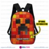 Preston Playz Minecraft, Fire Pixel Gamer Backpack, Kids School Daypack and Travel Bag