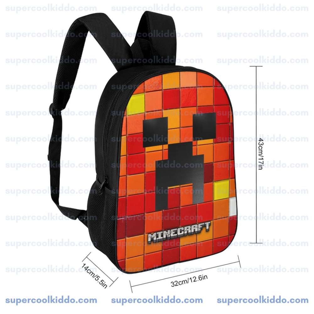 Preston Playz Minecraft, Fire Pixel Gamer Backpack, Kids School Daypack and Travel Bag