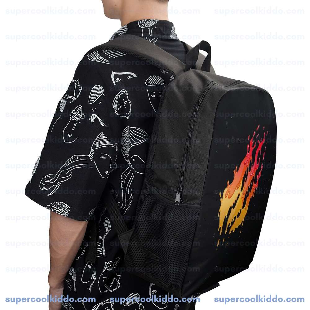 PrestonPlayz, Dripping Flame Fire Graphic Backpack, Kids and Teens School Daypack and Travel Bag