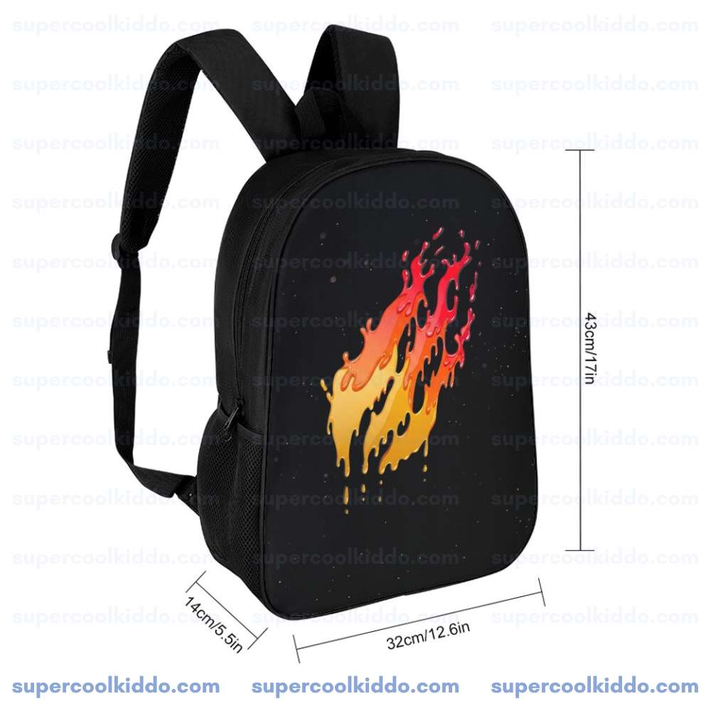 PrestonPlayz, Dripping Flame Fire Graphic Backpack, Kids and Teens School Daypack and Travel Bag
