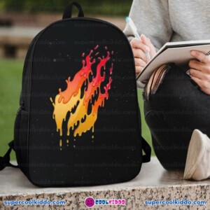 PrestonPlayz, Dripping Flame Fire Graphic Backpack, Kids and Teens School Daypack and Travel Bag