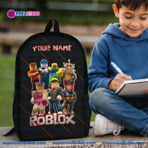 Personalized Roblox Backpack for Boys. Custom Name Black Gamer School Bag with Roblox Characters, 17 Inch Heavy Duty Bookbag Cool Kiddo Personalized Roblox Backpack for Boys. Custom Name Black Gamer School Bag with Roblox Characters, 17 Inch Heavy Duty Bookbag