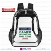 Brookhaven Roblox Transparent Backpack, Waterproof Clear Vinyl School Bag with Gamer Inventory Hotbar, Heavy Duty Kids RP Gaming Daypack