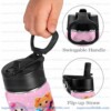 Lalaloopsy, Cute Pink Doll World Kids Stainless Steel Water Bottle with Straw Lid 12 oz Insulated Tumbler with Swingable Handle