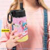 Lalaloopsy, Cute Pink Doll World Kids Stainless Steel Water Bottle with Straw Lid 12 oz Insulated Tumbler with Swingable Handle