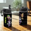 Personalized New Monster Squad Kids Stainless Steel Water Bottle with Straw Lid 12 oz Double Wall Insulated Tumbler.