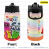 Numberblocks, Personalized Colorful Math Friends Kids Stainless Steel Water Bottle with Straw Lid 12 oz Double Wall Insulated Rainbow Tumbler.