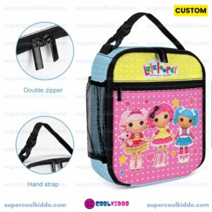 Lalaloopsy Insulated Lunch Bag Cute Reusable Lunch Box Thermal Tote Bag with Side Pocket for Kids Girls School Travel Picnic