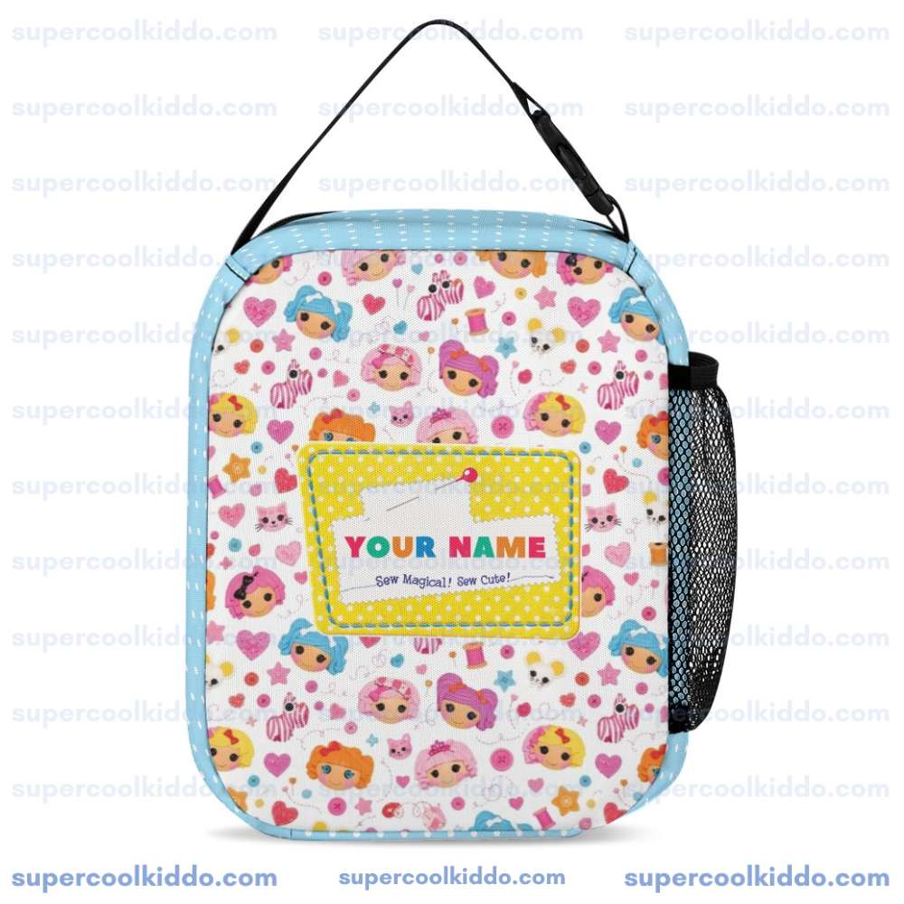 Lalaloopsy Insulated Lunch Bag Cute Reusable Lunch Box Thermal Tote Bag with Side Pocket for Kids Girls School Travel Picnic