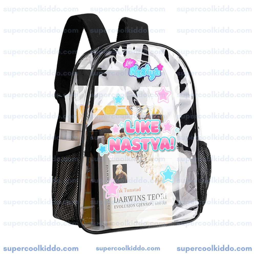 Like Nastya Clear Backpack, Cute Transparent Daypack for Concerts, Girls and Fans