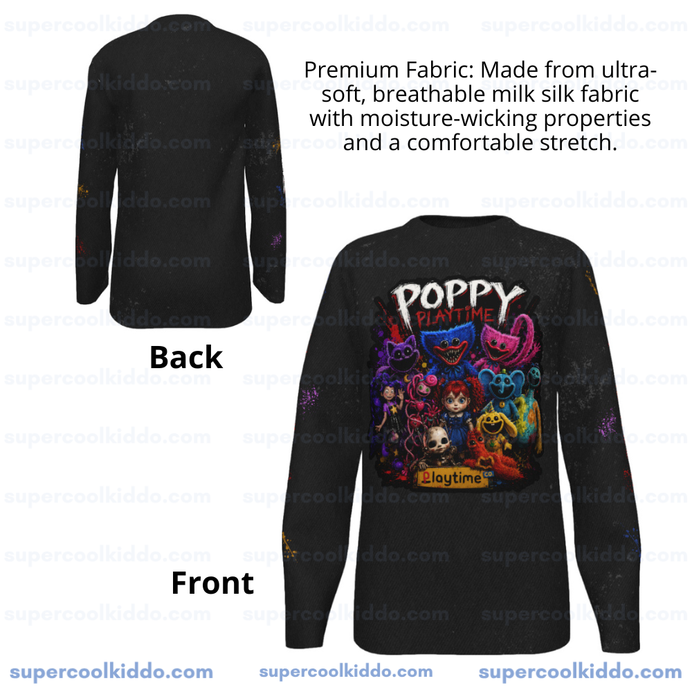 Poppy Playtime 5 Kids Long Sleeve T-Shirt – Soft Milk Silk Graphic Youth Crew Neck Apparel
