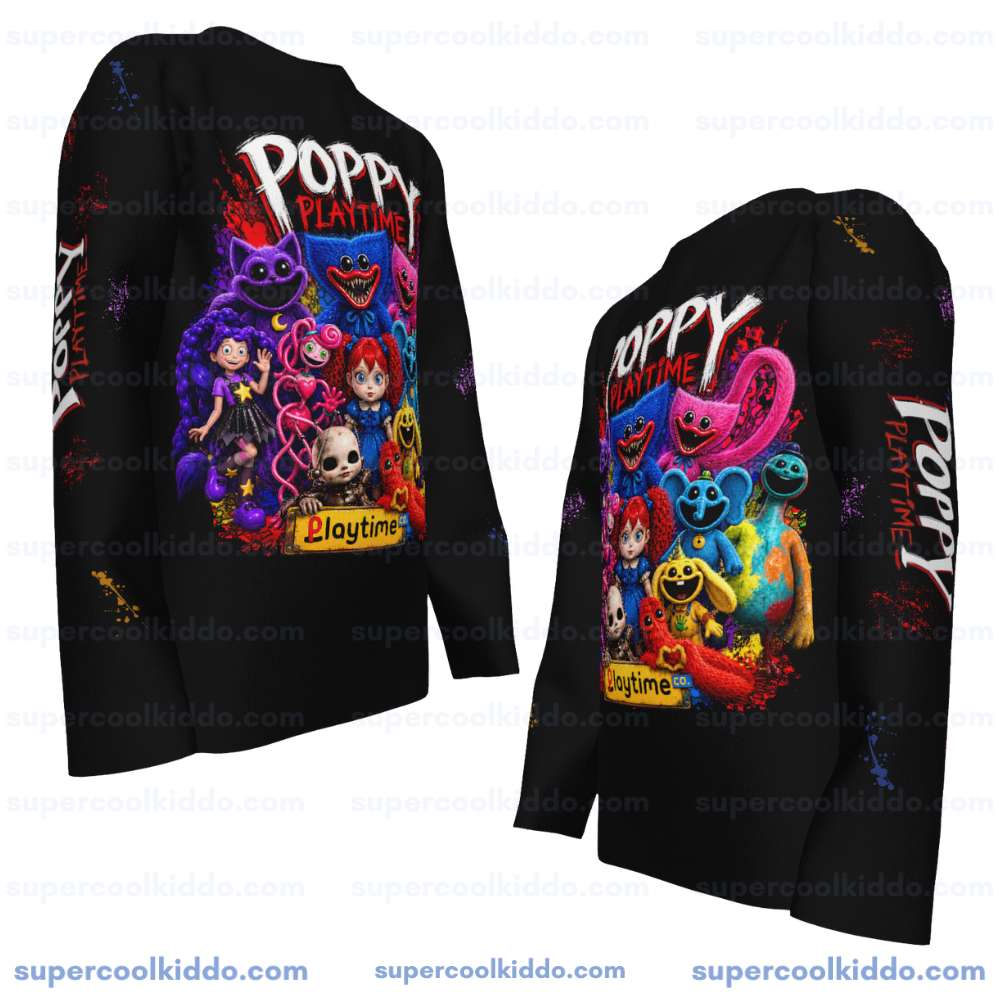 Poppy Playtime 5 Kids Long Sleeve T-Shirt – Soft Milk Silk Graphic Youth Crew Neck Apparel