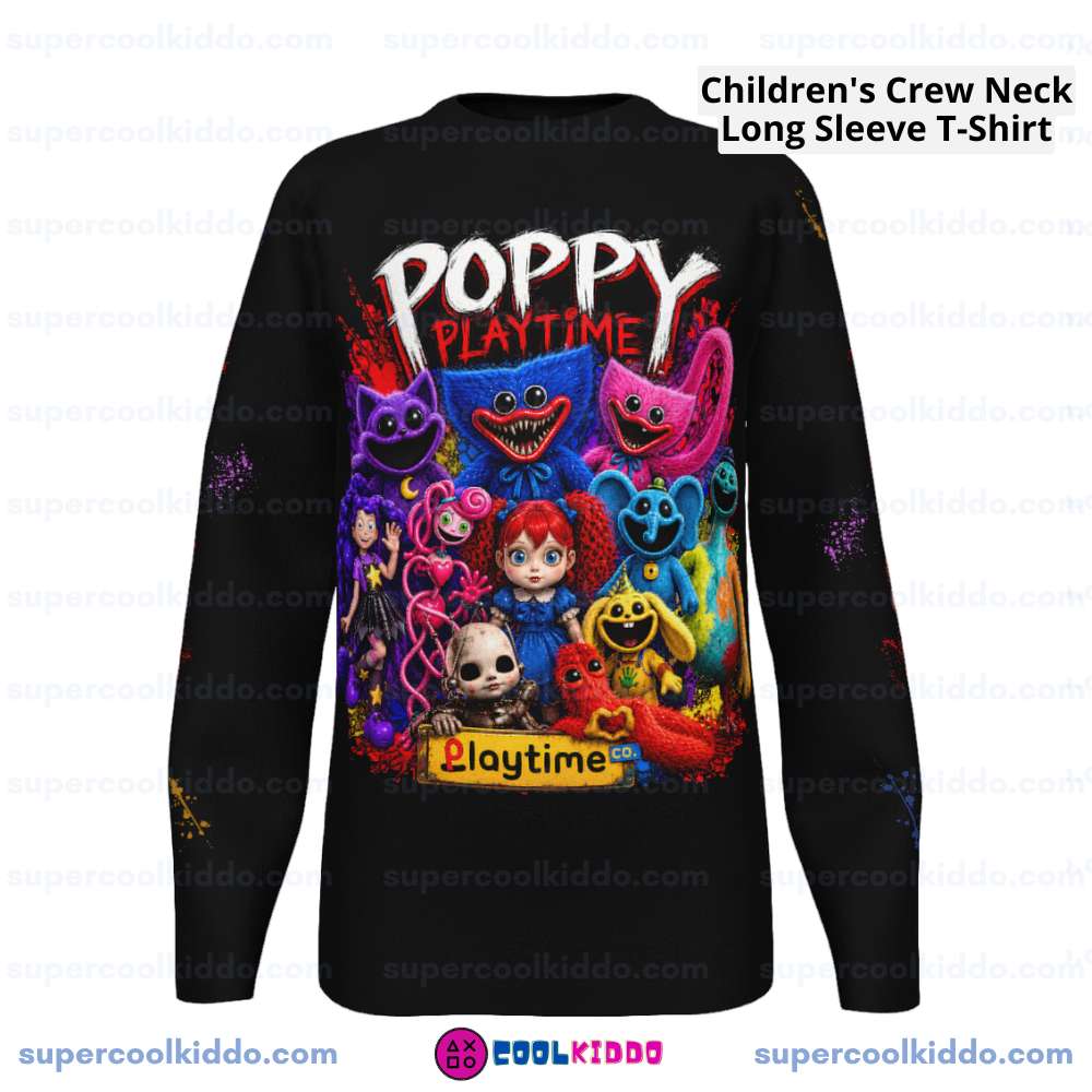 Poppy Playtime 5 Kids Long Sleeve T-Shirt – Soft Milk Silk Graphic Youth Crew Neck Apparel