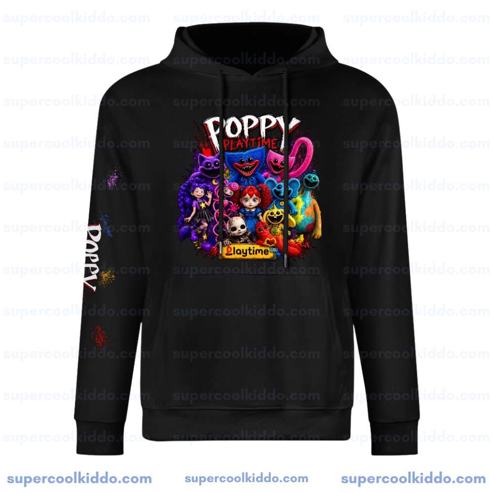 Poppy Playtime Adult Hoodie – 100% Cotton Loose Fit Gaming Pullover Sweatshirt